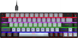 HXSJ V800 - Bedraad Mechanisch Gaming Toetsenbord - RGB - 68 Keys - Blue Switch - Zwart Grijs