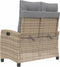 vidaXL - Tuinbankje - verstelbaar - met - kussens - poly - rattan - beige