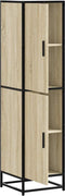 vidaXL - Hoge - kast - 35,5x35x139 - cm - bewerkt - hout - en - metaal - sonoma - eiken