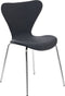 BOONVILLE - Eetkamerstoel - Zwart/Zilver- Synthetisch materiaal