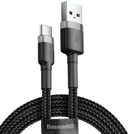 Baseus CATKLF-UG1 - USB naar USB Type-C Kabel - 3m - 2A - Quick Charge 3.0 - Zwart