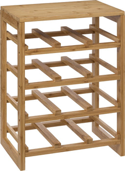 Bamboe flessenrek/wijnrek voor 12 flessen 35 x 24 x 47 cm - Wijnfles houder