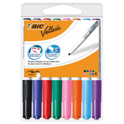 BIC Velleda Whiteboard markers met Etui - Diverse kleuren - 8 stuks
