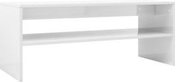 vidaXL - Salontafel - 100x40x40 - cm - bewerkt - hout - hoogglans - wit