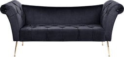 NANTILLY - Chaise longue - Zwart - Fluweel