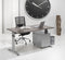 Hoogte verstelbaar bureau T- Poot Work breed 160CM diep 80CM bladkleur Ahorn framekleur Aluminium (RAL9006)