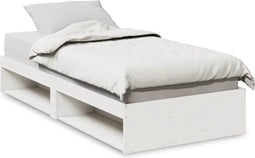 vidaXL - Slaapbank - zonder - matras - 100x200 - cm - massief - grenenhout - wit