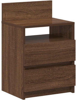 vidaXL - Nachtkastje - met - 2 - lades - 40x33x60 - cm - bruin - eikenkleur