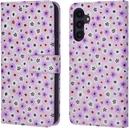 iMoshion Hoesje Geschikt voor Samsung Galaxy A54 (5G) Hoesje Met Pasjeshouder - iMoshion Design Bookcase smartphone - Meerkleurig / Purple Flowers
