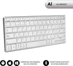 Wireless Keyboard Subblim SUB-KB-3ADC200 BLUETOOTH 3.0 350 mAh Spanish Qwerty Silver Spanish