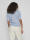 Vila Vidalo - Trui O-neck Korte mouwen - 50% Katoen - Kentucky Blue Dames