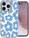 iMoshion Hoesje Geschikt voor iPhone 14 Pro Hoesje Siliconen - iMoshion Design hoesje - Blauw / Retro Blue Flowers