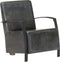 vidaXL Fauteuil echt leer verweerd grijs