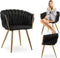 Fluwelen cocktailstoel zwart - Gestoffeerd - Geweven - Spaans - 62x54x79cm