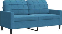 vidaXL - Tweezitsbank - 140 - cm - fluweel - blauw