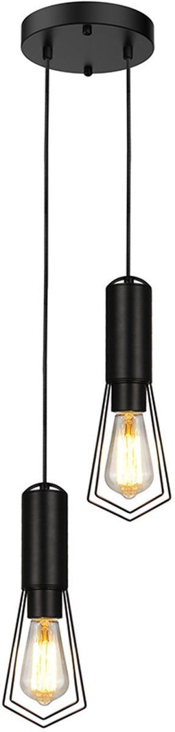 V-TAC VT-89017 - Hanglamp - 2xE27 - Mat zwart