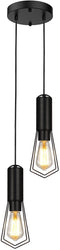 V-TAC VT-89017 - Hanglamp - 2xE27 - Mat zwart
