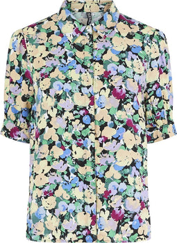 Pieces PCVIGGI 2/4 - Dames Blouse - Korte mouw met bloemenprint - Maat L (2022)