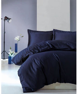 Satin King - Dekbedovertrekset - 100% katoensatijn - 240 x 220 cm + 2 kussenslopen 60 x 60 cm - Blauw (2 stuks)