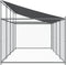 vidaXL - Hondenhok - met - dak - en - deur - 8x2x2 - m - gegalvaniseerd - staal - grijs