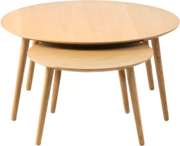 Salontafel Adda set van 2 rond eiken - Naturel | Meubelplaats