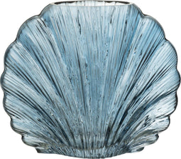 J-Line vaas Schelp - glas - lichtblauw - large