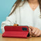 iMoshion Hoesje Geschikt voor iPhone 13 Pro Max Hoesje Met Pasjeshouder - iMoshion Luxe Canvas Bookcase - Rood