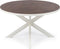 Stalux Ronde eettafel 'Daan' 148cm, kleur wit / lederlook bruin