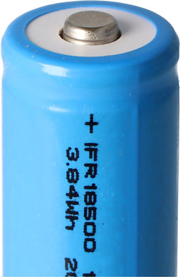 IFR 18500 1200 mAh 3,2 V LiFePo4 batterijknop zonder kop onbeschermde afmetingen ca. 50,7 x 18,15 mm