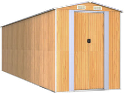 vidaXL - Tuinschuur - 192x689x223 - cm - gegalvaniseerd - staal - lichtbruin