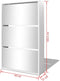 vidaXL - Schoenenkast - drielaags - met - spiegel - 63x17x102,5 - cm - wit