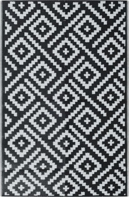 vidaXL - Buitenkleed - ARAKIL - 190x290 - cm - PP - wit - en - zwart