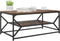 vidaXL - Koffietafel - met - Plank - in - Gerookt - Eiken - 90x50x40 - cm - Gelaagd - Hout