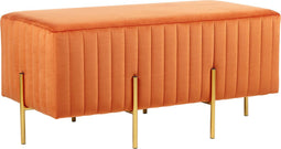 Beliani DAYTON - Voetenbankje - Oranje - Fluweel