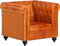vidaXL Fauteuil Chesterfield-stijl echt leer tan