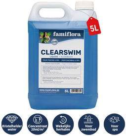 Famiflora Clearswim vloeibaar 5L - tegen troebel water - helder zwembadwater