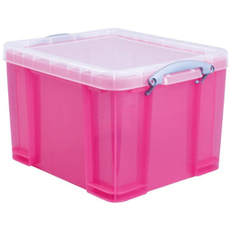 Really Useful Box - Box opbergdoos 35 liter, transparant, helroze