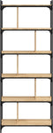 vidaXL - Boekenkast - 6-laags - 76x32x192 - cm - bewerkt - hout - sonoma - eikenkleur