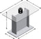 FMD - Eettafel - 110 - cm - betongrijs