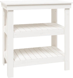 vidaXL - Werkbank - 78,5x50x80 - cm - massief - grenenhout - wit
