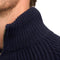 Mario Russo Rib Skipper - Heren Trui - Half Zip - Navy - L