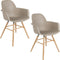 Zuiver Albert Kuip Eetkamerstoelen met armleuning Taupe - Set van 2