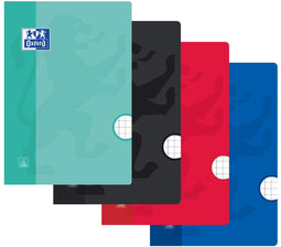 Schoolschrift Oxford A4 geruit 10mm 36 vel 90g soepele kartonnen kaft assorti á 10 stuks