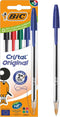 BIC 516346, Stick balpen, Navulbaar, Zwart, Blauw, Groen, Rood, 5 stuk(s), Medium