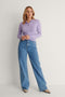 NA-KD Buttoned Detail - Dames Trui - Knoopdetails - Paars
