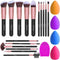Bestope Make up Kwasten set met Beauty blenders 16 delig - Brush set - Kwasten reiniger - Borstels -