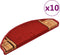 vidaXL - Trapmatten - zelfklevend - 10 - st - 65x21x4 - cm - rood