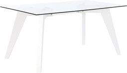 Eettafel DKD Home Decor Wit Transparant Kristal Hout MDF 160 x 90 x 75 cm