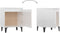 vidaXL - Nachtkastje - met - metalen - poten - 40x30x50 - cm - hoogglans - wit