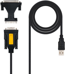 Nanocable 10.03.0002 - Adapter USB naar RS232 - 1,8 m - Zwart